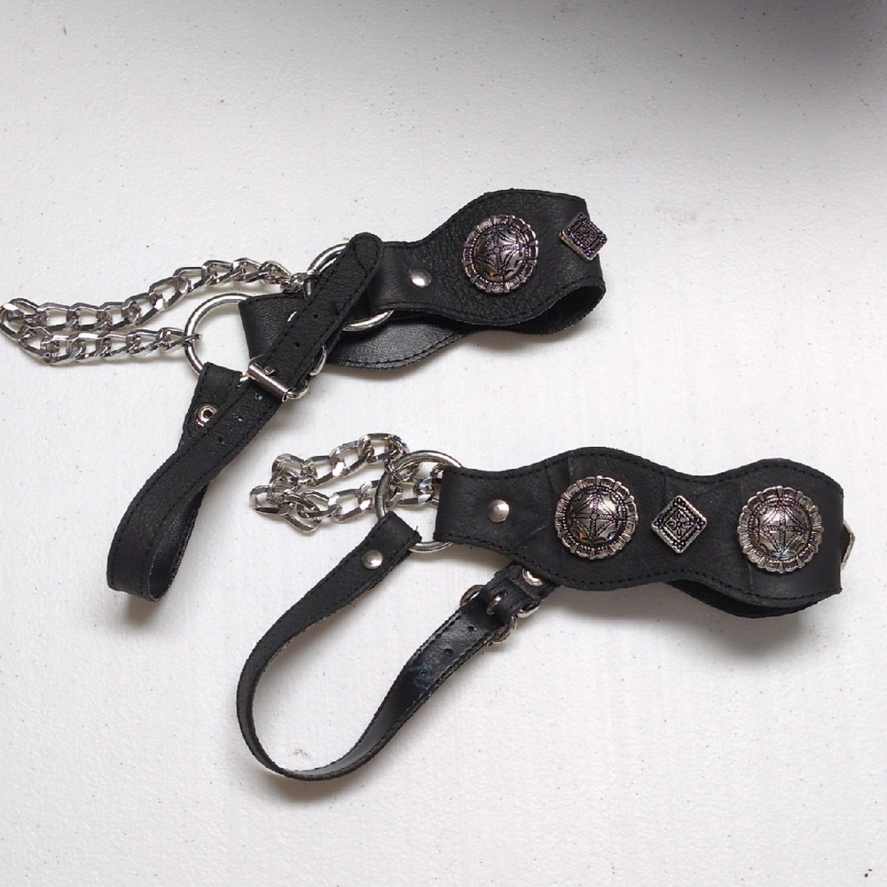 Black Leather Boot Chains